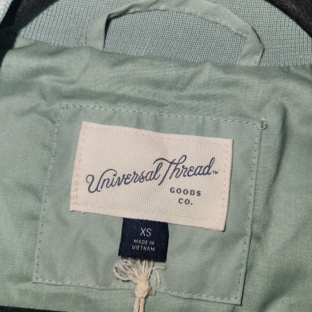 Quilted Jacket Universal‎ Thread Light Green Snap Front Coat Medium Length - Picture 5 of 11